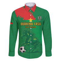 Custom Burkina Faso Football Family Matching Off The Shoulder Long Sleeve Dress and Hawaiian Shirt Go Les Etalons