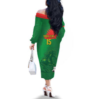 Custom Burkina Faso Football Family Matching Off The Shoulder Long Sleeve Dress and Hawaiian Shirt Go Les Etalons