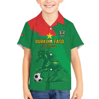 Custom Burkina Faso Football Family Matching Off Shoulder Short Dress and Hawaiian Shirt Go Les Etalons