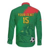 Custom Burkina Faso Football Long Sleeve Button Shirt Go Les Etalons