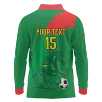 Custom Burkina Faso Football Long Sleeve Polo Shirt Go Les Etalons