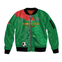 Custom Burkina Faso Football Sleeve Zip Bomber Jacket Go Les Etalons