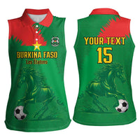 Custom Burkina Faso Football Women Sleeveless Polo Shirt Go Les Etalons