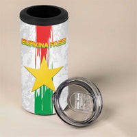 Custom Burkina Faso Football 4 in 1 Can Cooler Tumbler Grunge Style