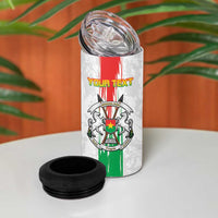 Custom Burkina Faso Football 4 in 1 Can Cooler Tumbler Grunge Style