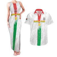 Custom Burkina Faso Football Couples Matching Tank Maxi Dress and Hawaiian Shirt Grunge Style