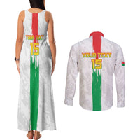 Custom Burkina Faso Football Couples Matching Tank Maxi Dress and Long Sleeve Button Shirt Grunge Style