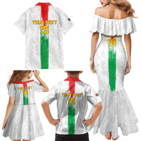 Custom Burkina Faso Football Family Matching Mermaid Dress and Hawaiian Shirt Grunge Style