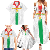 Custom Burkina Faso Football Family Matching Summer Maxi Dress and Hawaiian Shirt Grunge Style