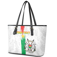 Custom Burkina Faso Football Leather Tote Bag Grunge Style