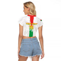 Custom Burkina Faso Football Raglan Cropped T Shirt Grunge Style