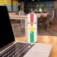 Custom Burkina Faso Football Skinny Tumbler Grunge Style