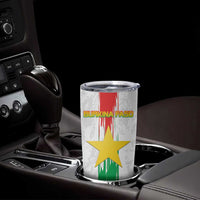 Custom Burkina Faso Football Tumbler Cup Grunge Style