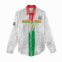 Custom Burkina Faso Football Women Casual Shirt Grunge Style