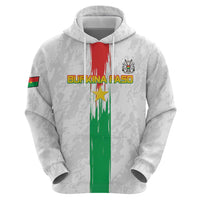 Custom Burkina Faso Football Zip Hoodie Grunge Style