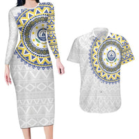 Cape Verde Couples Matching Long Sleeve Bodycon Dress and Hawaiian Shirt African Tribal Pattern