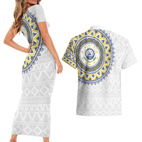 Cape Verde Couples Matching Short Sleeve Bodycon Dress and Hawaiian Shirt African Tribal Pattern