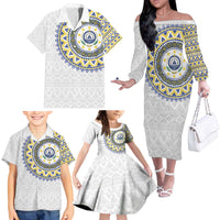 Cape Verde Family Matching Off The Shoulder Long Sleeve Dress and Hawaiian Shirt African Tribal Pattern