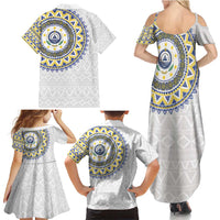 Cape Verde Family Matching Summer Maxi Dress and Hawaiian Shirt African Tribal Pattern