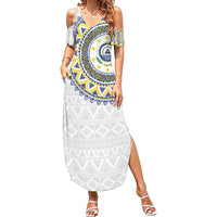 Cape Verde Family Matching Summer Maxi Dress and Hawaiian Shirt African Tribal Pattern