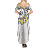 Cape Verde Family Matching Summer Maxi Dress and Hawaiian Shirt African Tribal Pattern
