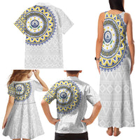 Cape Verde Family Matching Tank Maxi Dress and Hawaiian Shirt African Tribal Pattern