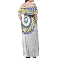 Cape Verde Off Shoulder Maxi Dress African Tribal Pattern