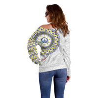Cape Verde Off Shoulder Sweater African Tribal Pattern
