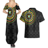 Ivory Coast Couples Matching Summer Maxi Dress and Hawaiian Shirt African Tribal Pattern