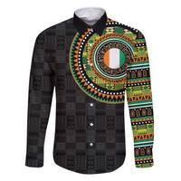 Ivory Coast Family Matching Long Sleeve Bodycon Dress and Hawaiian Shirt African Tribal Pattern