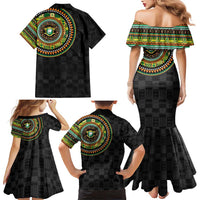Ivory Coast Family Matching Mermaid Dress and Hawaiian Shirt African Tribal Pattern