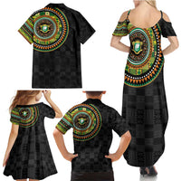 Ivory Coast Family Matching Summer Maxi Dress and Hawaiian Shirt African Tribal Pattern