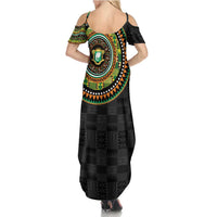 Ivory Coast Family Matching Summer Maxi Dress and Hawaiian Shirt African Tribal Pattern
