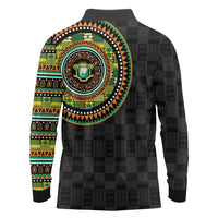 Ivory Coast Long Sleeve Polo Shirt African Tribal Pattern