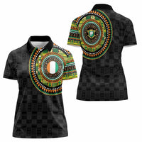 Ivory Coast Women Polo Shirt African Tribal Pattern