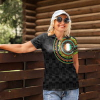 Ivory Coast Women Polo Shirt African Tribal Pattern