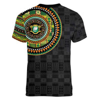 Ivory Coast Women V-Neck T-Shirt African Tribal Pattern