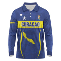 Custom Curacao Football 2026 Long Sleeve Polo Shirt Road to Glory