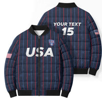 Custom USA Soccer 2026 Bomber Puffer Jacket Stars and Stripes Take the Field