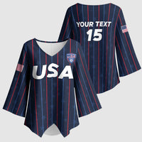 Custom USA Soccer 2026 Kimono Sleeve Blouse Stars and Stripes Take the Field