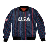 Custom USA Soccer 2026 Sleeve Zip Bomber Jacket Stars and Stripes Take the Field