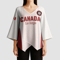 Custom Canada Soccer 2026 Kimono Sleeve Blouse True North Takes the Pitch - White