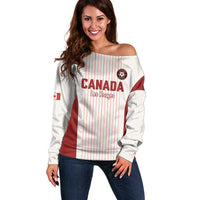 Custom Canada Soccer 2026 Off Shoulder Sweater True North Takes the Pitch - White