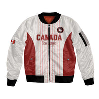 Custom Canada Soccer 2026 Sleeve Zip Bomber Jacket True North Takes the Pitch - White