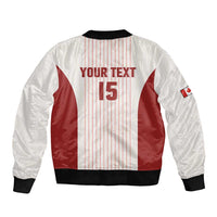 Custom Canada Soccer 2026 Sleeve Zip Bomber Jacket True North Takes the Pitch - White