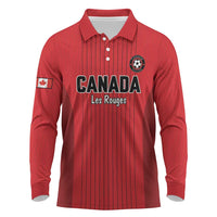 Custom Canada Soccer 2026 Long Sleeve Polo Shirt True North Takes the Pitch - Red