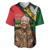 Nelson Mandela International Day Baseball Jersey African Pattern Grunge Style - Wonder Print Shop