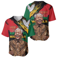 Nelson Mandela International Day Baseball Jersey African Pattern Grunge Style - Wonder Print Shop