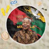 Nelson Mandela International Day Beach Blanket African Pattern Grunge Style - Wonder Print Shop
