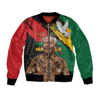 Nelson Mandela International Day Bomber Jacket African Pattern Grunge Style - Wonder Print Shop